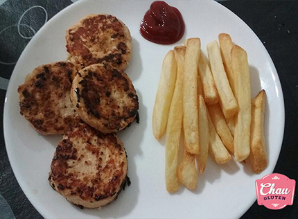 Hamburguesas de pollo sin gluten