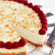 Cheese cake con salsa de frambuesas