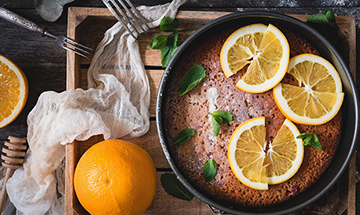 Bizcochuelo de naranja Light con crema de limn