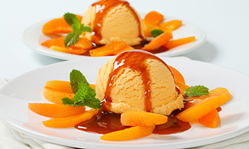 Helado casero de durazno