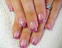 Manicura francesa con Glitter